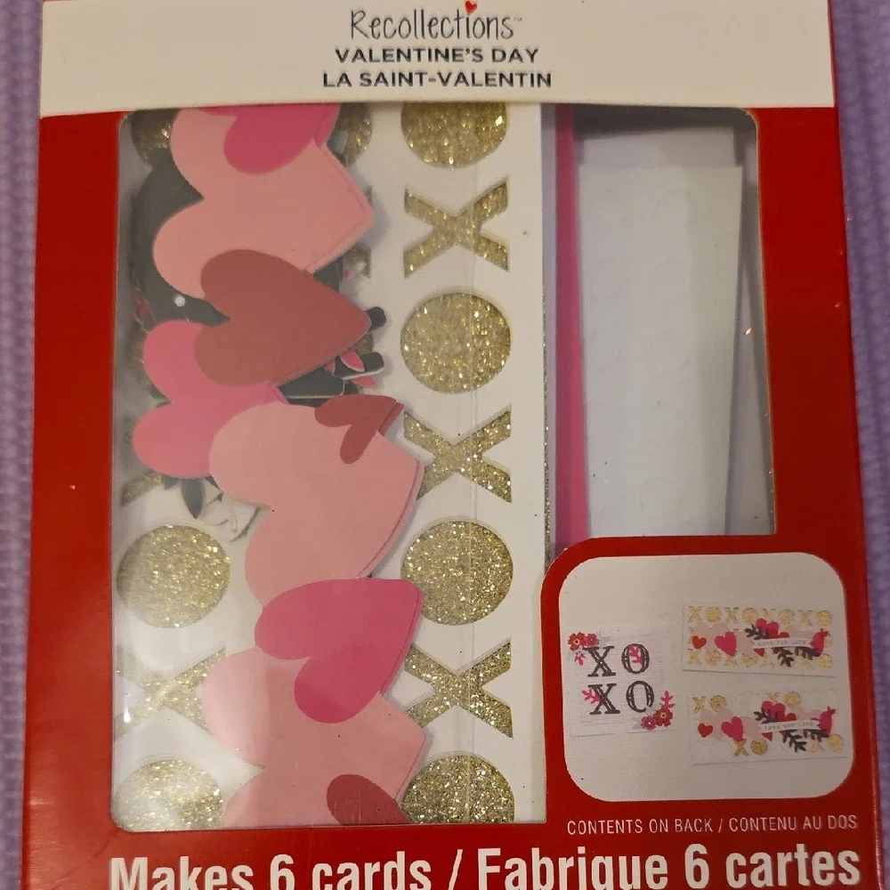 Recollections Valentine's Day Card Kit with Pink and Gold Glitter